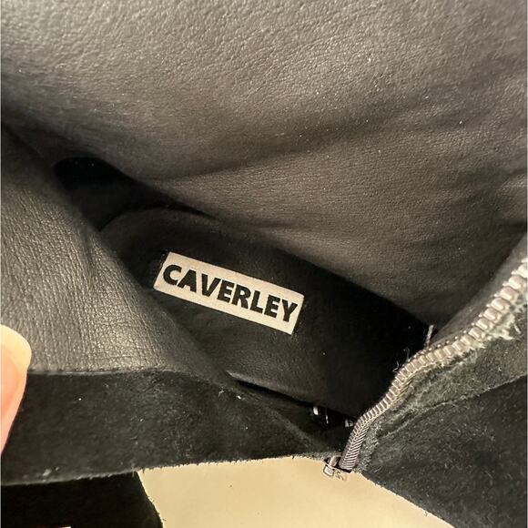 Caverley Black Suede Western Heeled Zip Ankle Boot Booties 39 / 8 - Picture 9 of 11
